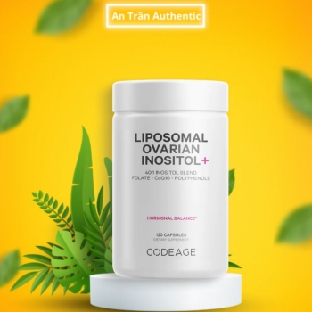 Codeage Liposomal Ovarian Inositol - Cân bằng nội tiết tố, hỗ trợ sức khỏe buồng trứng - Nhập Khẩu Chính Ngạch Có Tem Phụ, Tem Chống Hàng Giả