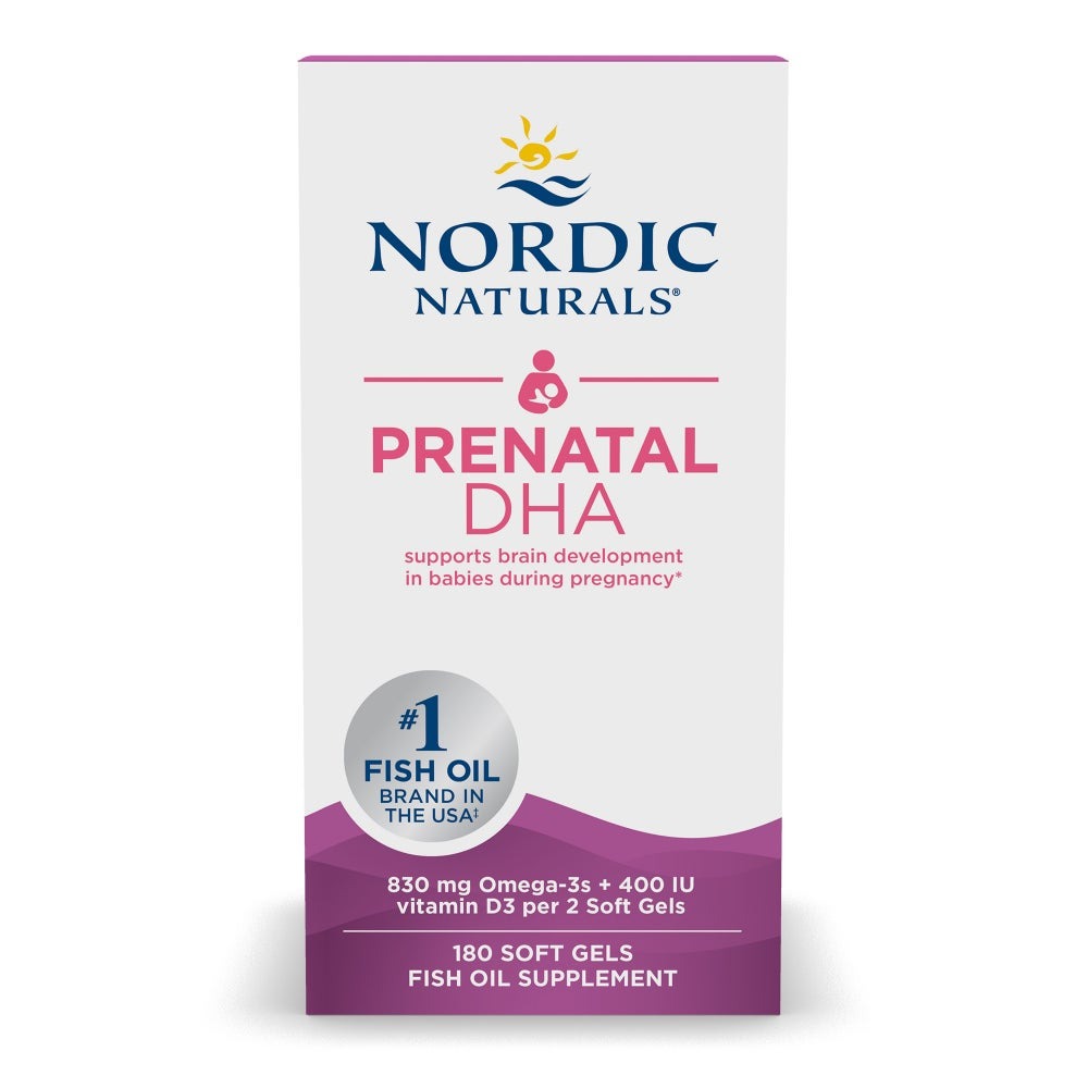 DHA bầu Nordic Naturals - Hỗ trợ thai kì và thai nhi phát triển khỏe mạnh - Nhập Khẩu Chính Ngạch Đủ 2 Tem - Lọ 180 viên