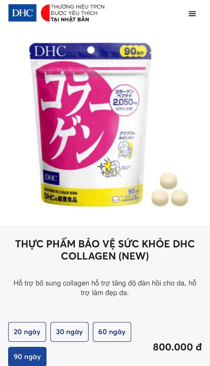 DHC Collagen 90 ngay 2