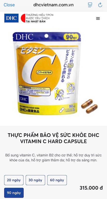 DHC Vitamin C Hard Capsule