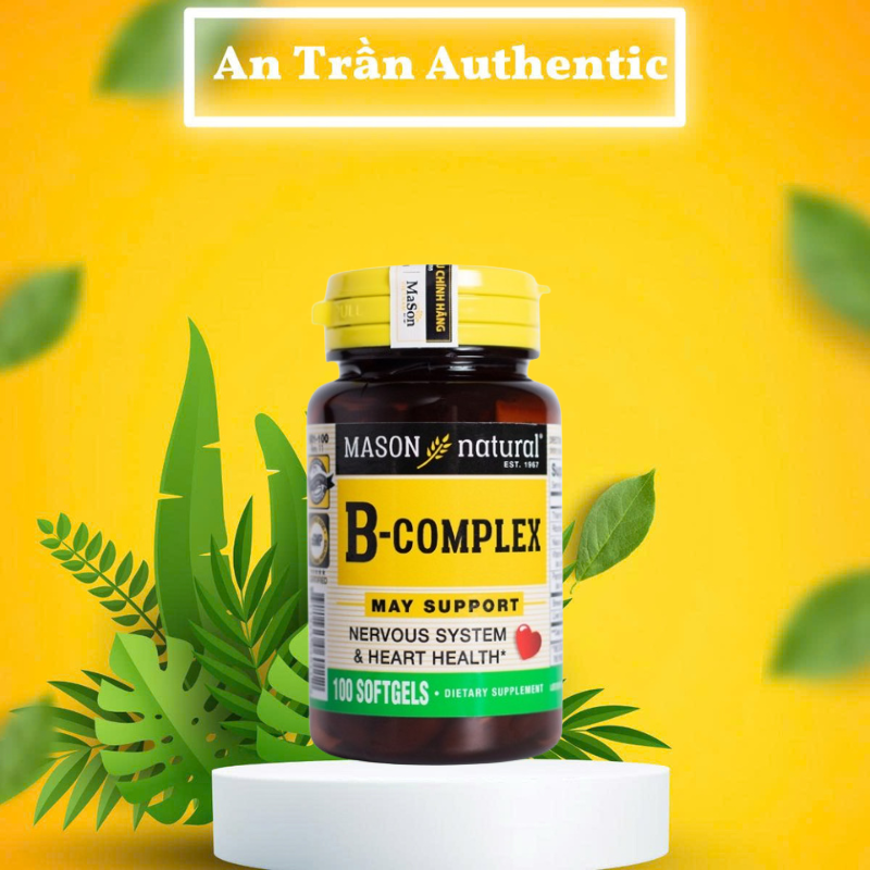 Viên uống Mason Natural B-Complex - Bổ sung vitamin nhóm B cho cơ thể - Hàng nhập khẩu chính ngạch đủ 2 tem - 100 viên