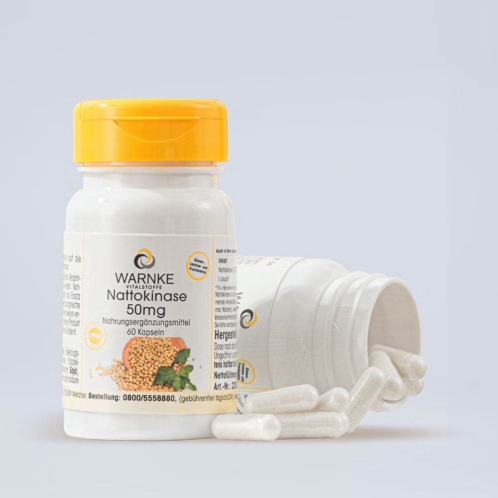 Viên uống Nattokinase Warnke 50mg - Phòng ngừa đột quỵ, tai biến mạch máu - Hàng nhập khẩu chính ngạch đầy đủ tem nhãn - 60v