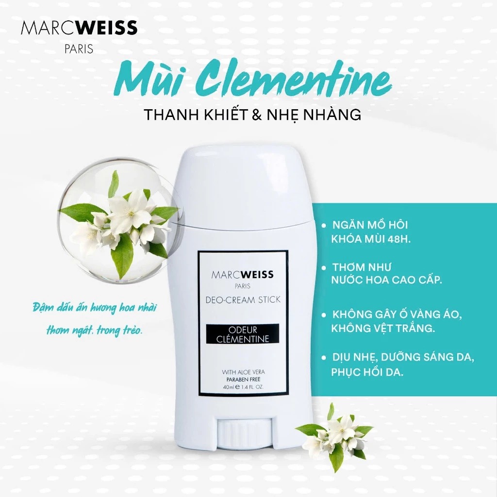 Thanh Khử Mùi Deo-Cream Stick MARCWEISS