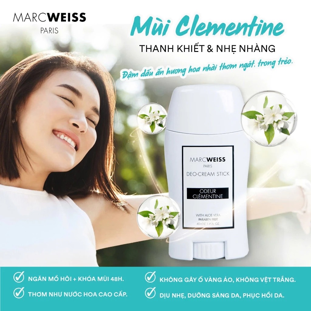 Thanh Khử Mùi Deo-Cream Stick MARCWEISS