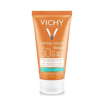Kem chống nắng da mặt không gây nhờn rít Vichy Capital Soleil Dry Touch Face Fluid SPF50+