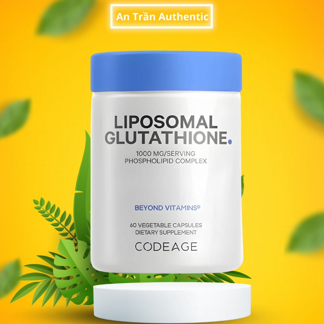 Codeage Liposomal Glutathione 1000mg Hỗ Trợ Giảm Nám, Sáng Da, Giải Độc Gan, Chống Oxy Hóa - Nhập Khẩu Chính Ngạch Đủ 2 Tem - 60v