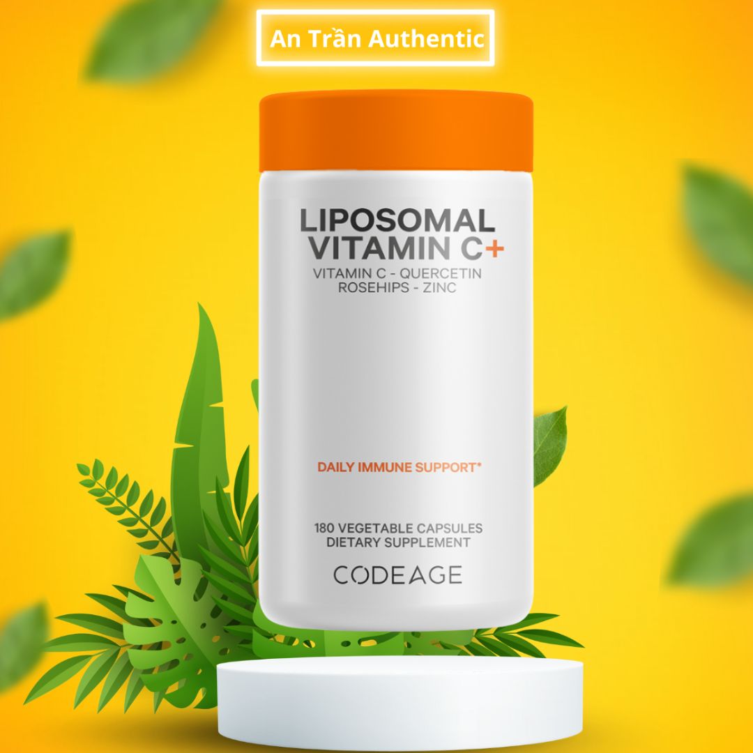 Codeage Liposomal Vitamin C - Hỗ Trợ Tăng Cường Đề Kháng và Chống Oxy Hóa - Nhập Khẩu Chính Ngạch Đủ 2 Tem - 180v
