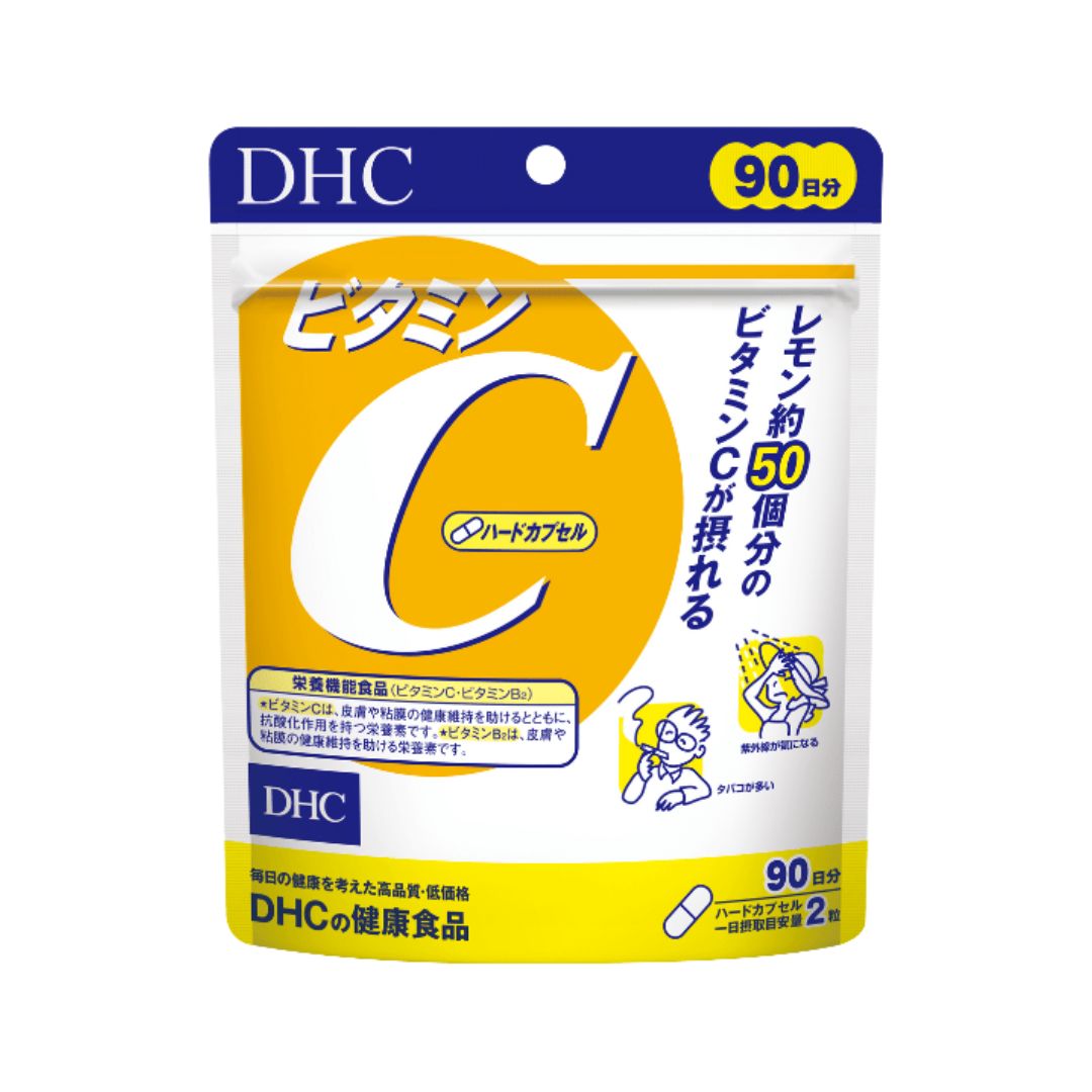 DHC Vitamin C Hard Capsule - Bổ sung vitamin C, B2 cho cơ thể - Nhập Khẩu Chính Ngạch Đủ 2 Tem - 180 viên (90 ngày)