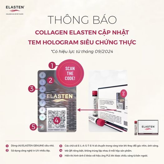 COLLAGEN ELASTEN CẬP NHẬT TEM HOLOGRAM SIÊU CHỨNG THỰC