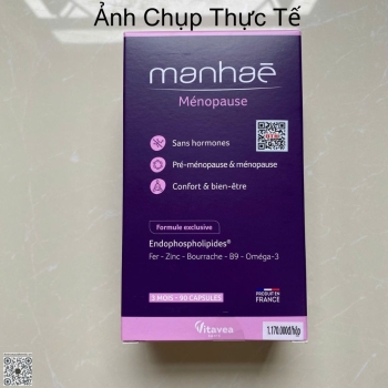 Manhae Menopause - Viên Uống Nội Tiết Của Pháp - Nhập Khẩu Chính Ngạch Có Tem Phụ Tiếng Việt, Tem Chống Hàng Giả - 90 Viên