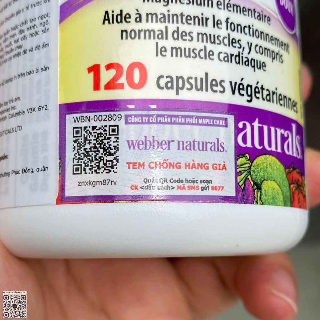tem chống hàng giả webber naturals